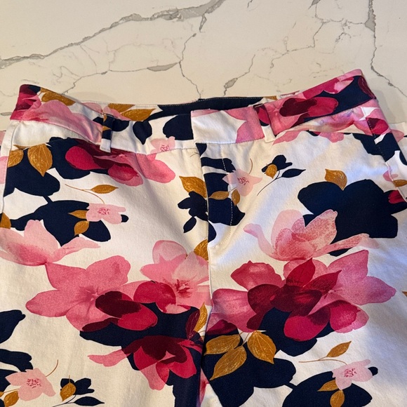 Old Navy Pants - Old Navy Floral Ankle Pants - Pink, Navy, and Gold